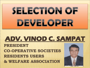 selection of developers by adv. vinod c. sampat president co