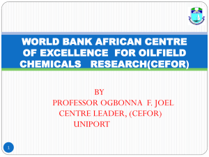 world bank african centre of excellence for oilfield chemicals