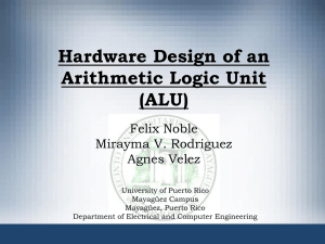 Hardware Design of an Arithmetic Logic Unit