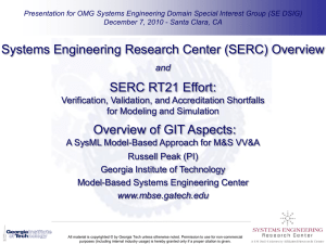 SERC RT21 - Georgia Tech Engineering Information Systems Lab