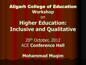 Aligarh College of Education Workshop on Higher Education