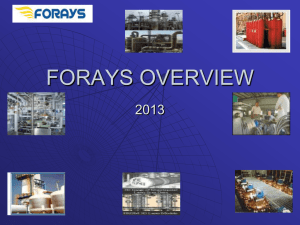 FORAYS GROUP OVERVIEW