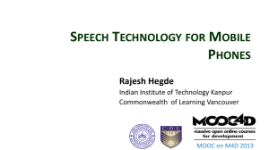 Dr. Rajesh M Hegde - Mobiles for Development