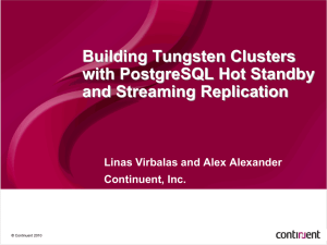 Building Tungsten Clusters with PostgreSQL Hot Standby