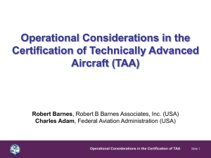 Operational Considerations in the Certification of