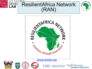 Rationale for RAN - ResilientAfrica Network