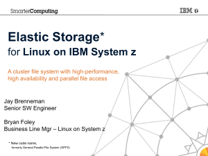 Elastic Storage for Linux on System z