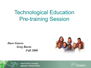 Technological Education Pre-training Session