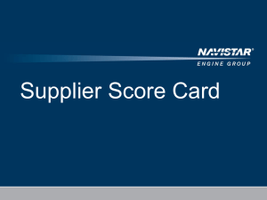 All notes below make reference to Logistic Score Card and Navistar