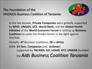 HIV/Aids Business Coalition Tanzania GFATM Round 8