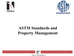 ASTM Standards & Property Management - Western Region