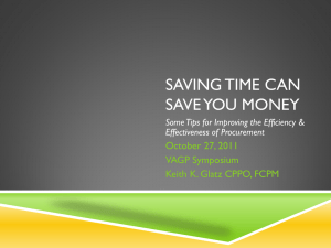 “Saving Time Can Save You Money” – Some Tips for