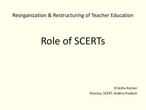Role of SCERTs - Teacher Education