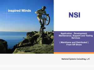 Corporate Overview - National Systems Consulting