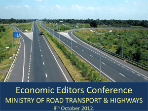 Presentation of Ministry of Road Transport & Highways