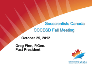 Geoscientists Canada Presentation - CCCESD