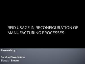 rfid usage in reconfiguration of manufacturing processes