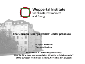 The German `Energiewende` under pressure