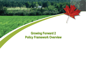 Growing Forward 2 - Agricultural Economics at McGill University