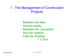 1 : The Management of Construction Projects
