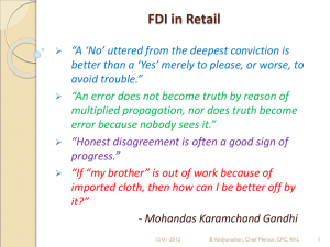 FDI in Retail - Advantage Consumer