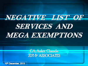 negative list of services and mega exemptions