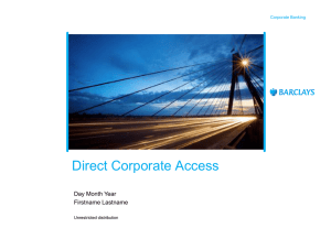 Print presentation - Corporate Banking | Barclays