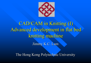 (I), Advanced development in flat knitting