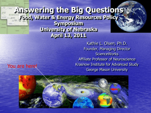 Answering the Big Questions presented by Kathie Olsen