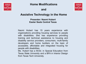 Home Modification and Assistive Technology in the Home