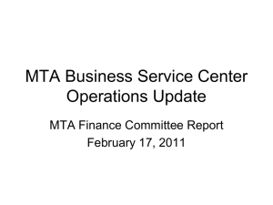 MTA Business Service Center Operations Update