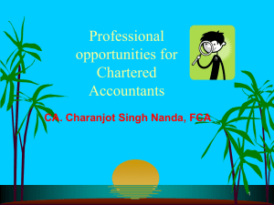 Professional opportunities for Chartered Accountants