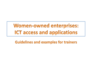Women-owned SMEs: ICT access and applications