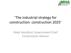 The industrial strategy for construction: construction 2025