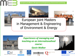 Management and Engineering of Environment & Energy