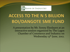 BOI/DANGOTE SME FUND - Association of African Entrepreneurs