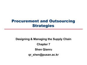 Procurement and Outsourcing Strategies