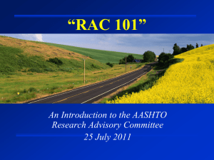 RAC 101 PowerPoint Presentation - SCOR/RAC