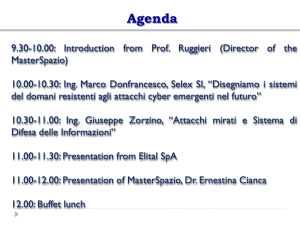 Prof. Ruggieri Presentazione - Sistemi Avanzati di Comunicazione e