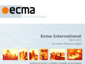 Update 2009 of the “Ecma Topics” presentation
