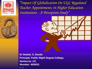 “Impact Of Globalization On UGC Regulated CHB Teacher