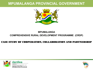 CRDP - Mpumalanga Provincial Government