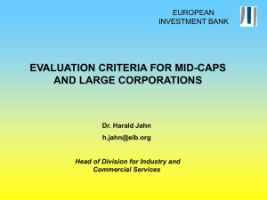 Evaluation criteria for Mid Caps and Large Corporations