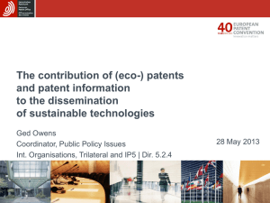 Patents and Climate Change Mitigation Technologies