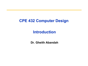 CPE 432 Computer Design - 01 - Introduction and