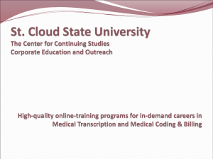 Medical Transcription - St. Cloud State University