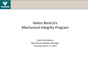 Valero Benicia`s Mechanical Integrity Program