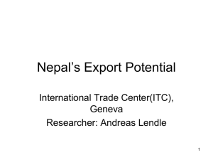 Nepal`s Export Potential