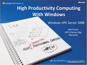 High Productivity Computing with Windows slides