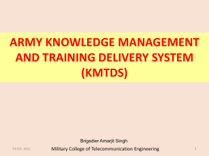 army knowledge management and training delivery system